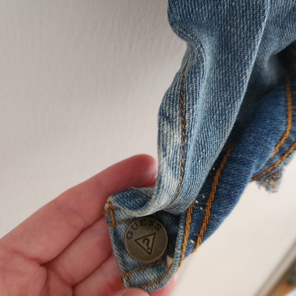 GUESS STUDDED VINTAGE DENIM JACKET SIZE XS - Picture 14 of 14